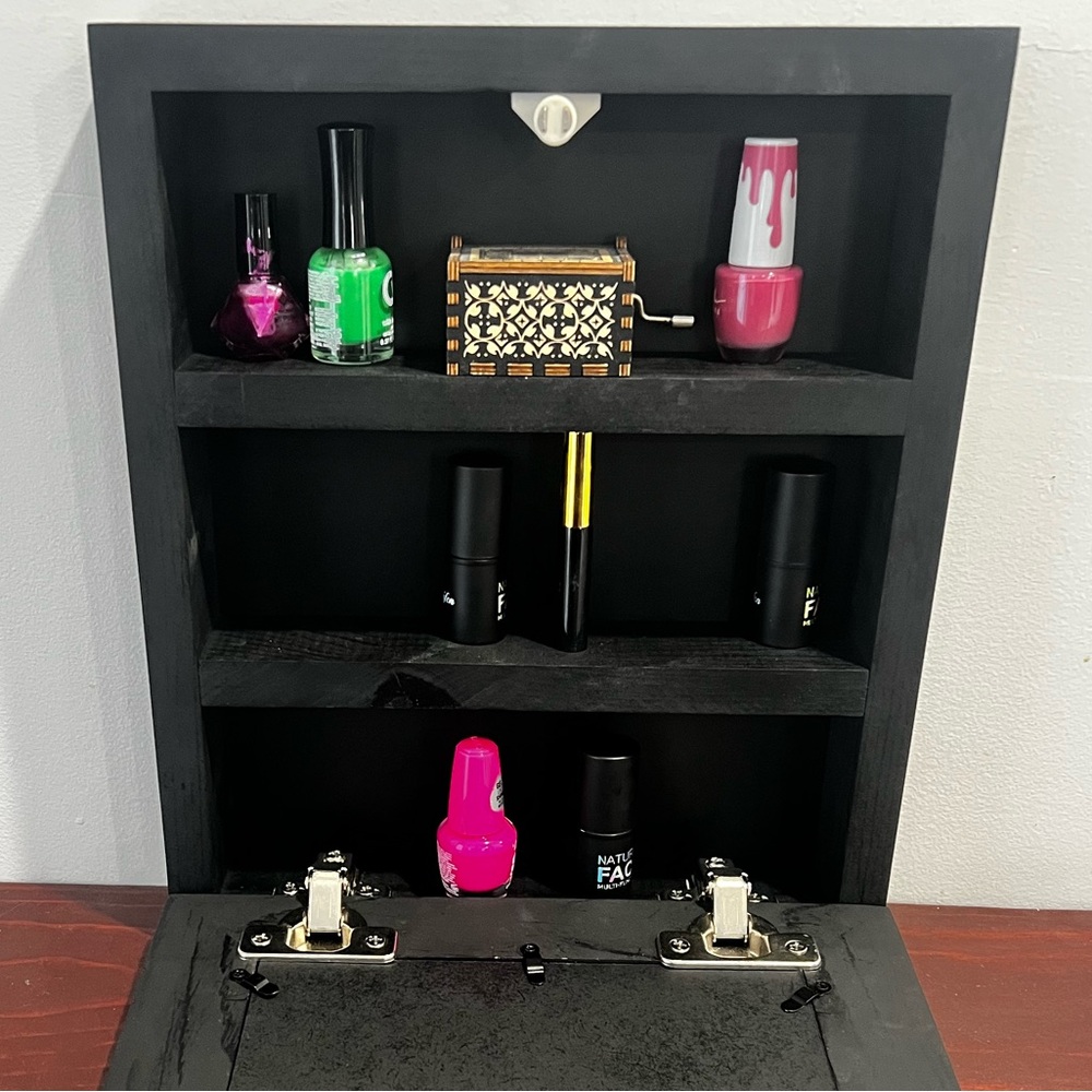 Matte Black Custom Picture Frame With Hidden Storage - Picture 5 of 8